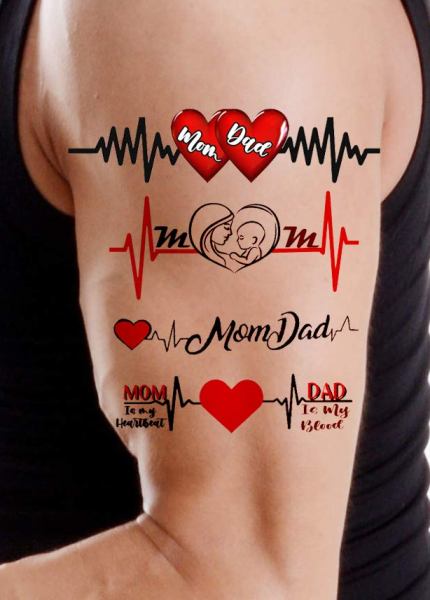 Mom Dad Tattoo Design Men Women Waterproof Temporary Body Tattoo   Temporarytattoowala