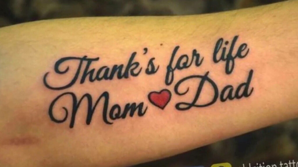 Black Heart Lines Mom Dad Design Hot Saxy Temporary Tattoo For Men and Woman
