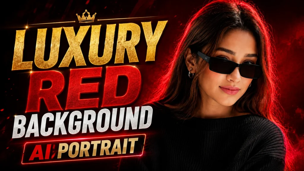 Luxury Red Background AI Portrait Prompt for ChatGPT