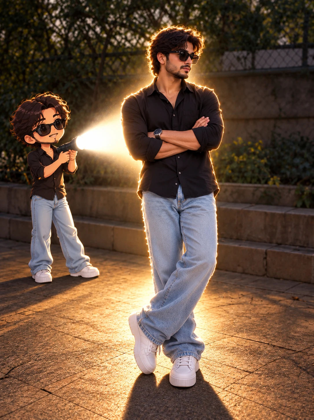 Anime Flashlight AI Photo Editing Prompt for Boys